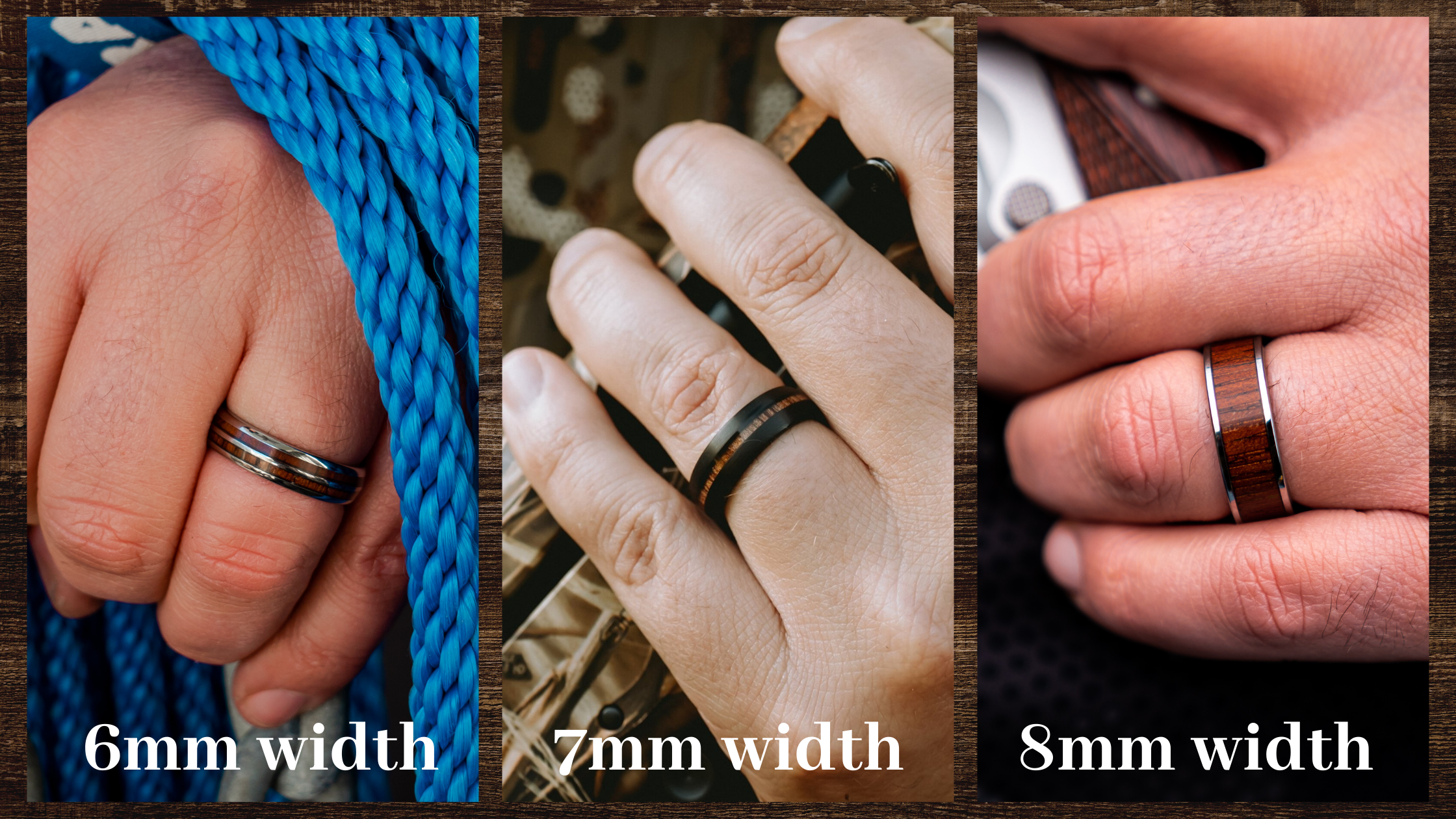 8mm ring 2025 on man's hand