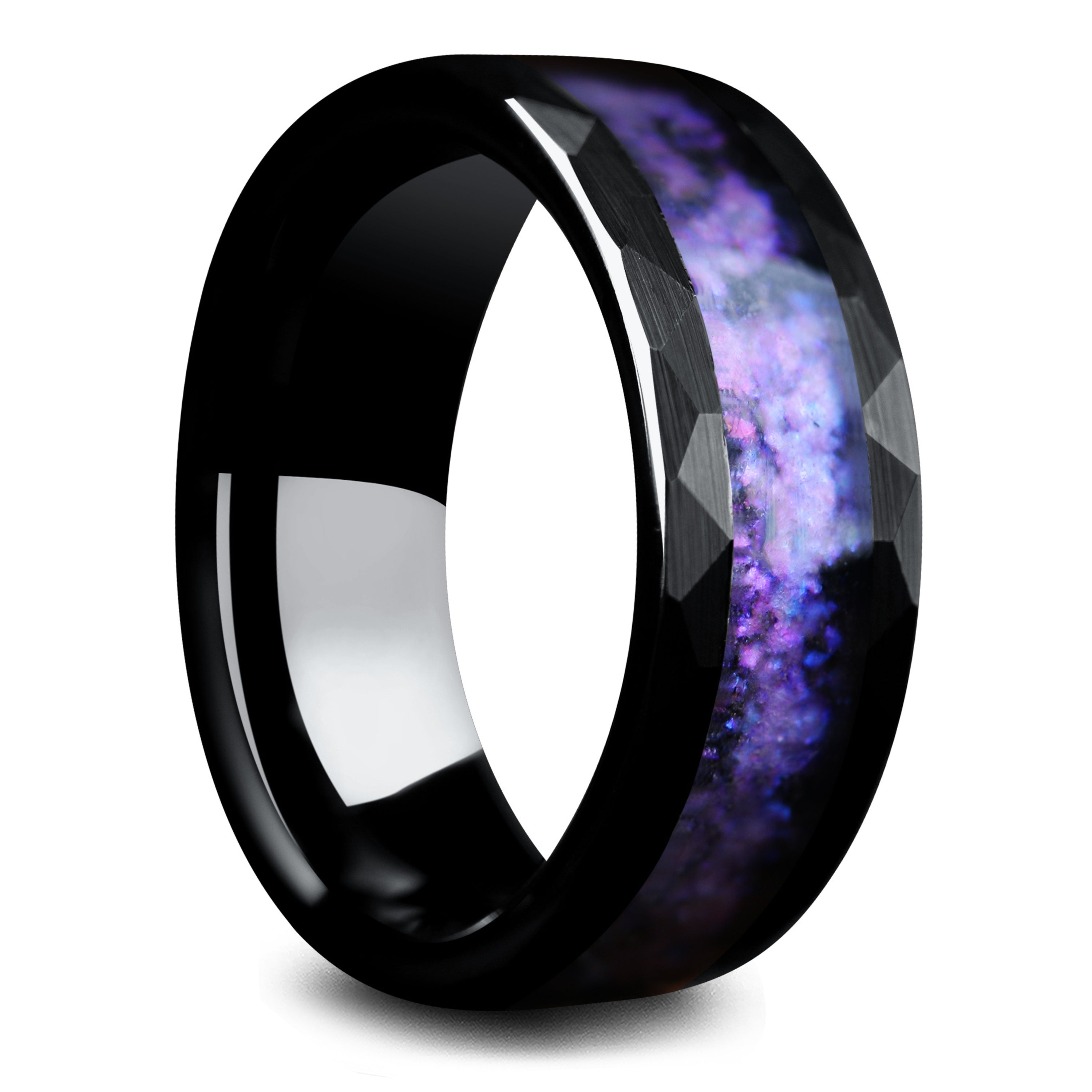 Tungsten Ring shops Purple, Men's Tungsten Band, Men's Tungsten Ring, Tungsten Band, Men's Wedding Ring, Men's Wedding Band, Hammered Wedding Band