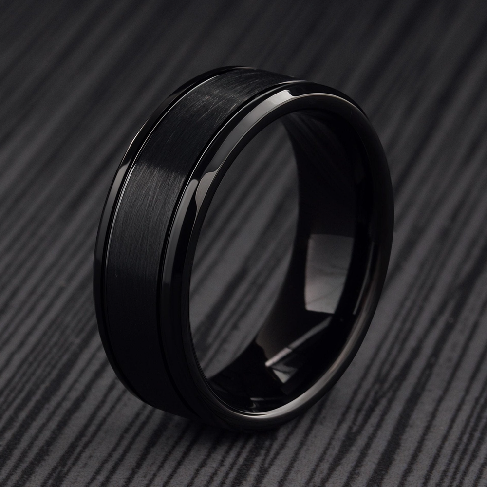 Men's Modern Black Wedding Ring