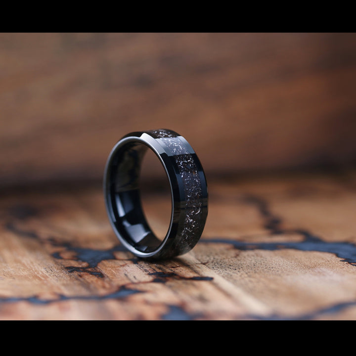 Metalheart Master - Men's Plated Plated Tungsten Wedding Band With Metal Like Inlay 3