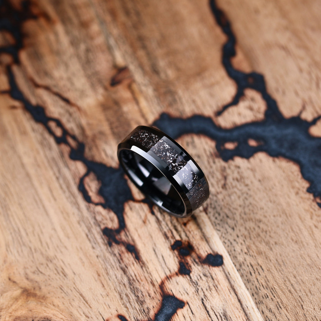 Metalheart Master - Men's Plated Plated Tungsten Wedding Band With Metal Like Inlay 3