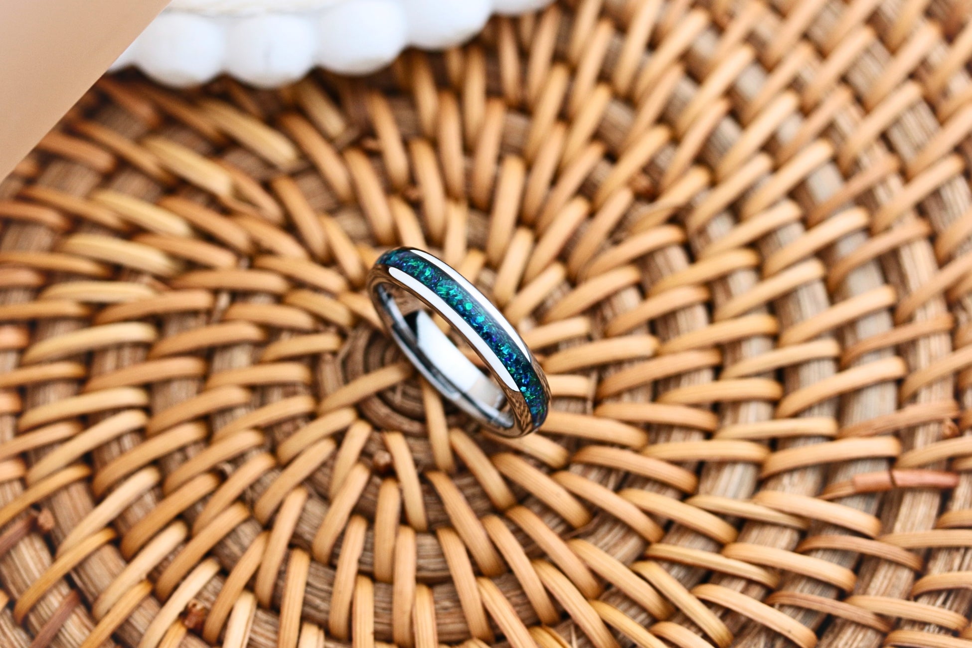 Women's Wedding Bands Made With Wood, Antler, Opal, Rose Gold and Other Materials Like Tungsten Carbide