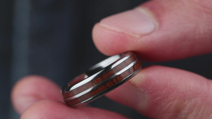 Men's Silver Whiskey Barrel Ring | 6mm Width