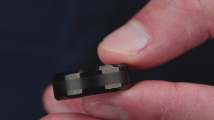 Men's Modern Black Wedding Band