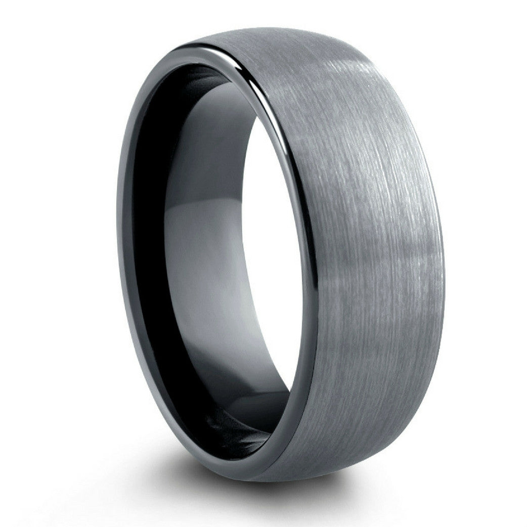 The Element Men's Modern Tungsten Wedding Band Brushed Texture