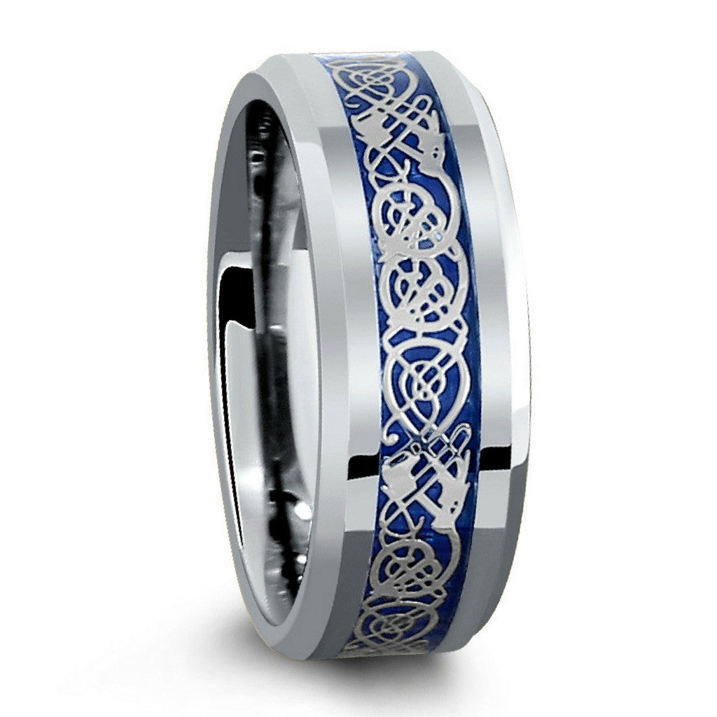 Ambiorix Celtic Ring Men's Blue Celtic Wedding Band
