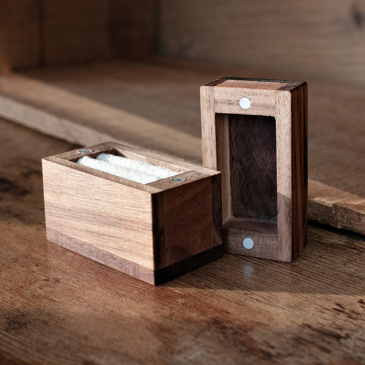 Magnetic Wooden Ring Box - Customizable With Your Own Personal Message
