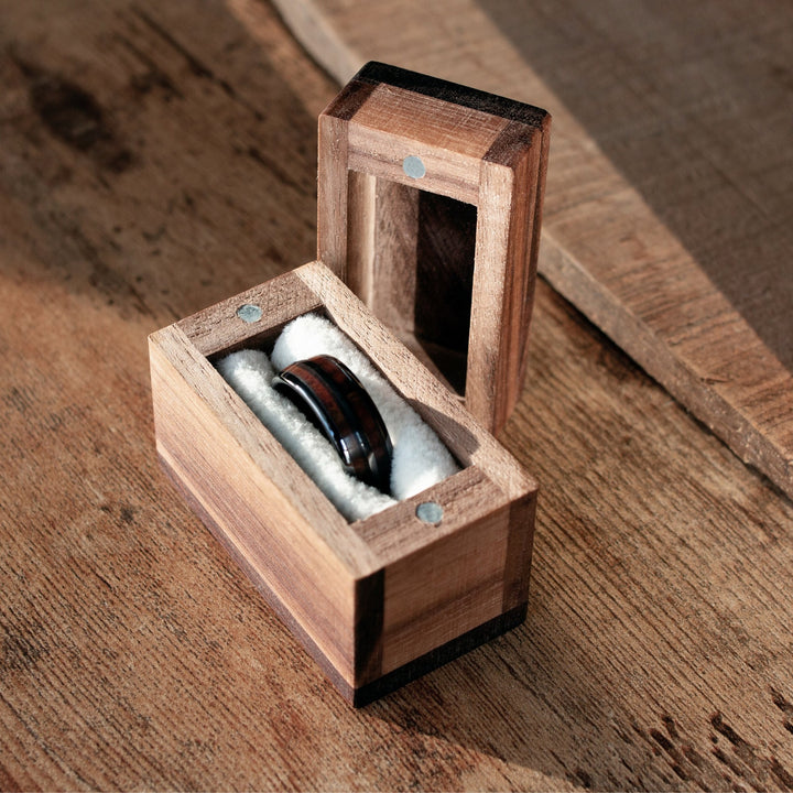 Wooden Wedding Ring Box - Magnetic 