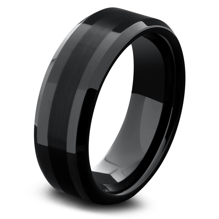 Men's Black Wedding Band | Men's Tungsten Wedding Band