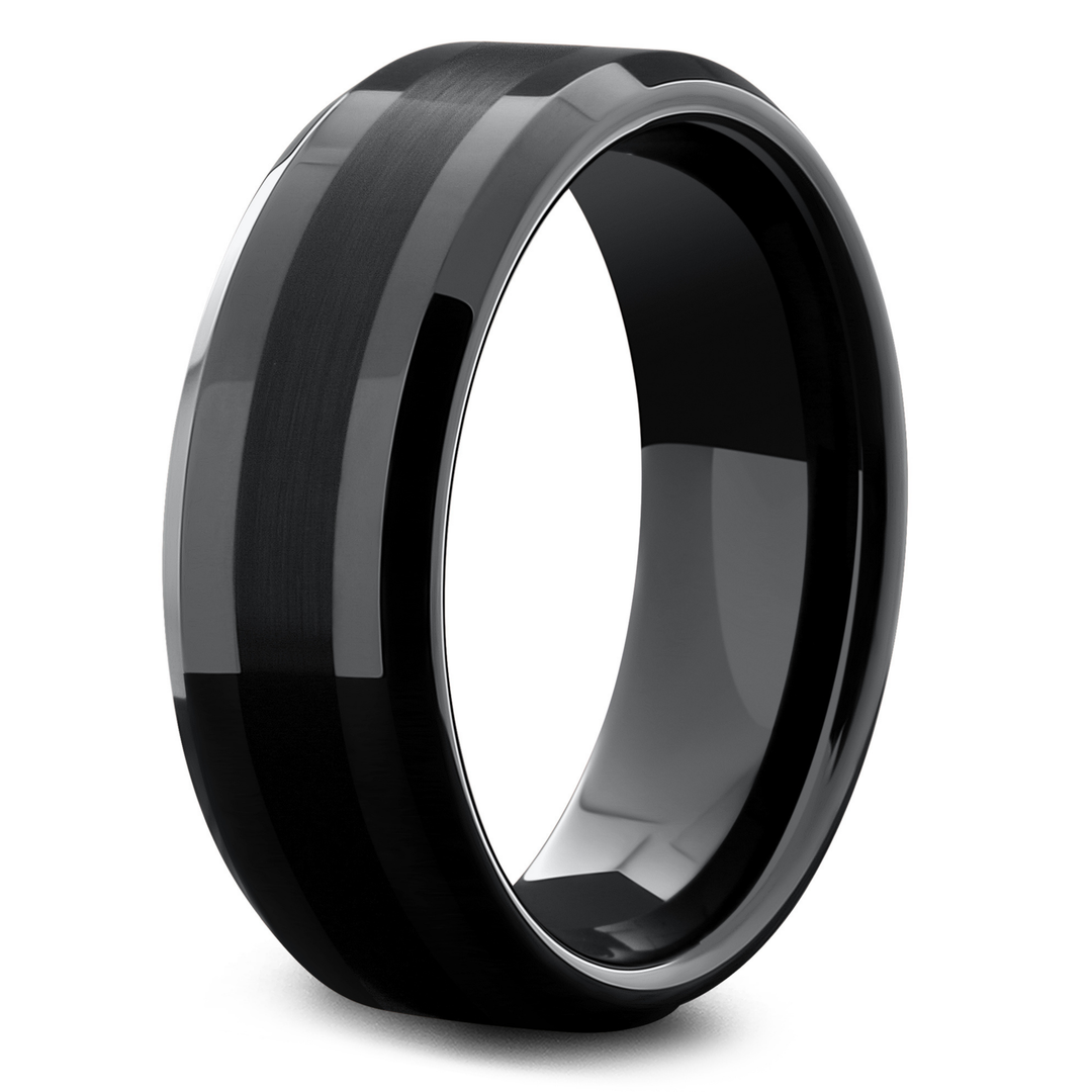 Men's Black Wedding Band | Modern 2