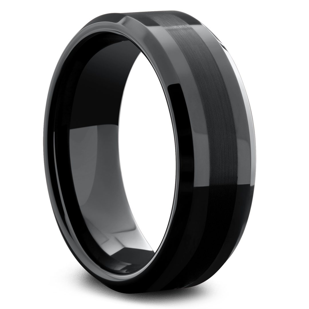 Men's Black Tungsten Wedding Band