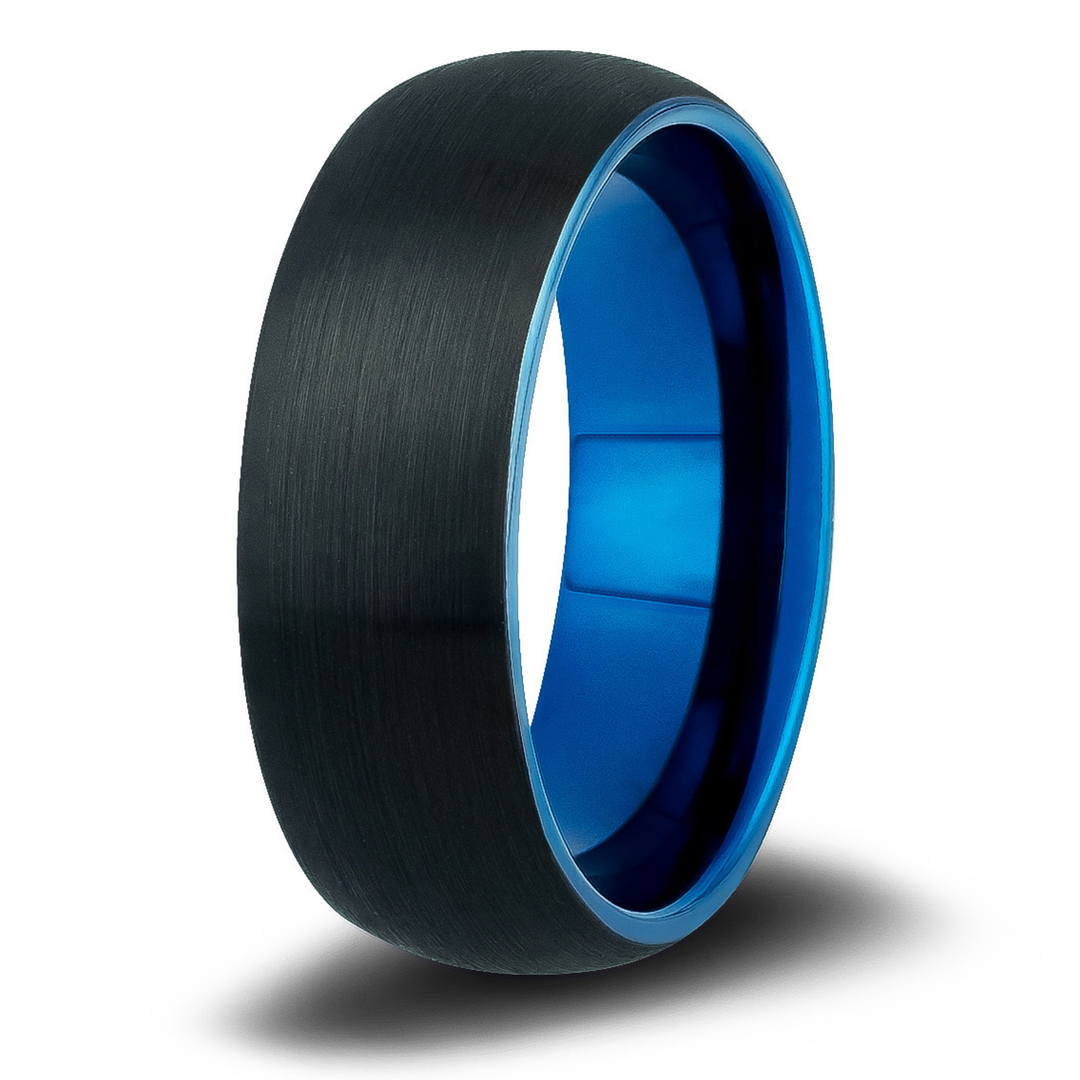Men's Blue and Black Wedding Band | Men's Wedding Bands