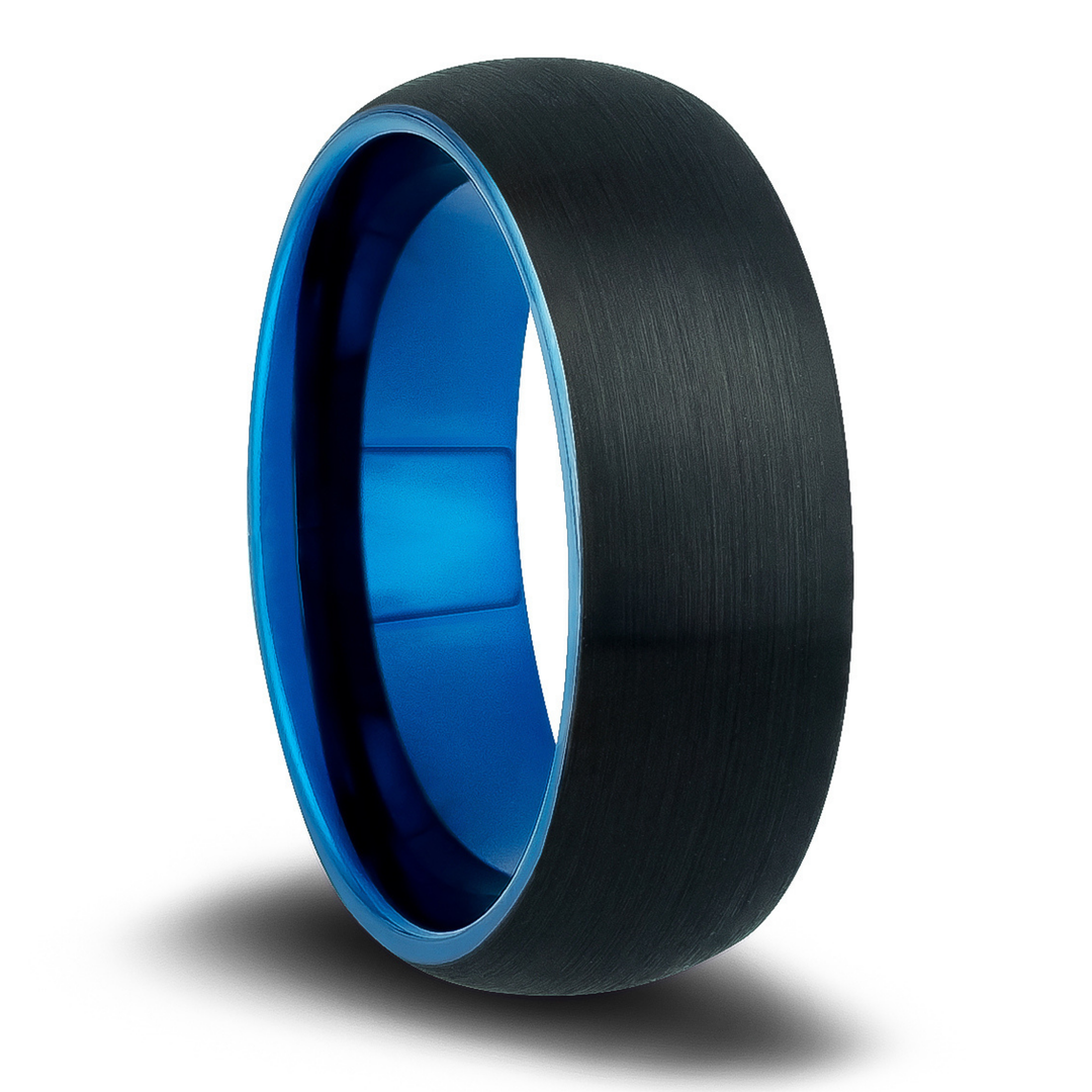 Men's Blue and Black Wedding Band | Men's Wedding Bands