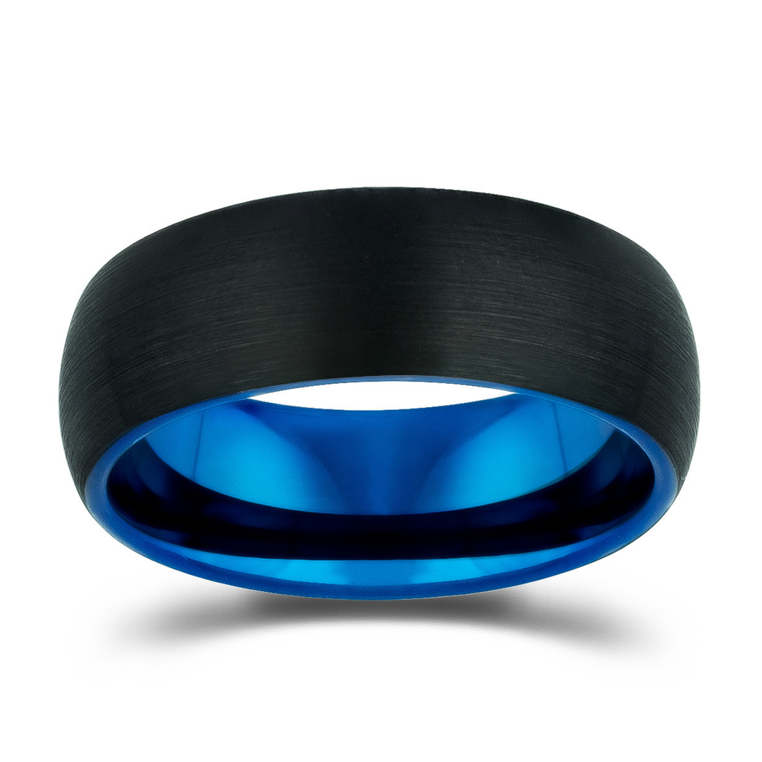 Men's Blue and Black Wedding Band | Men's Wedding Bands