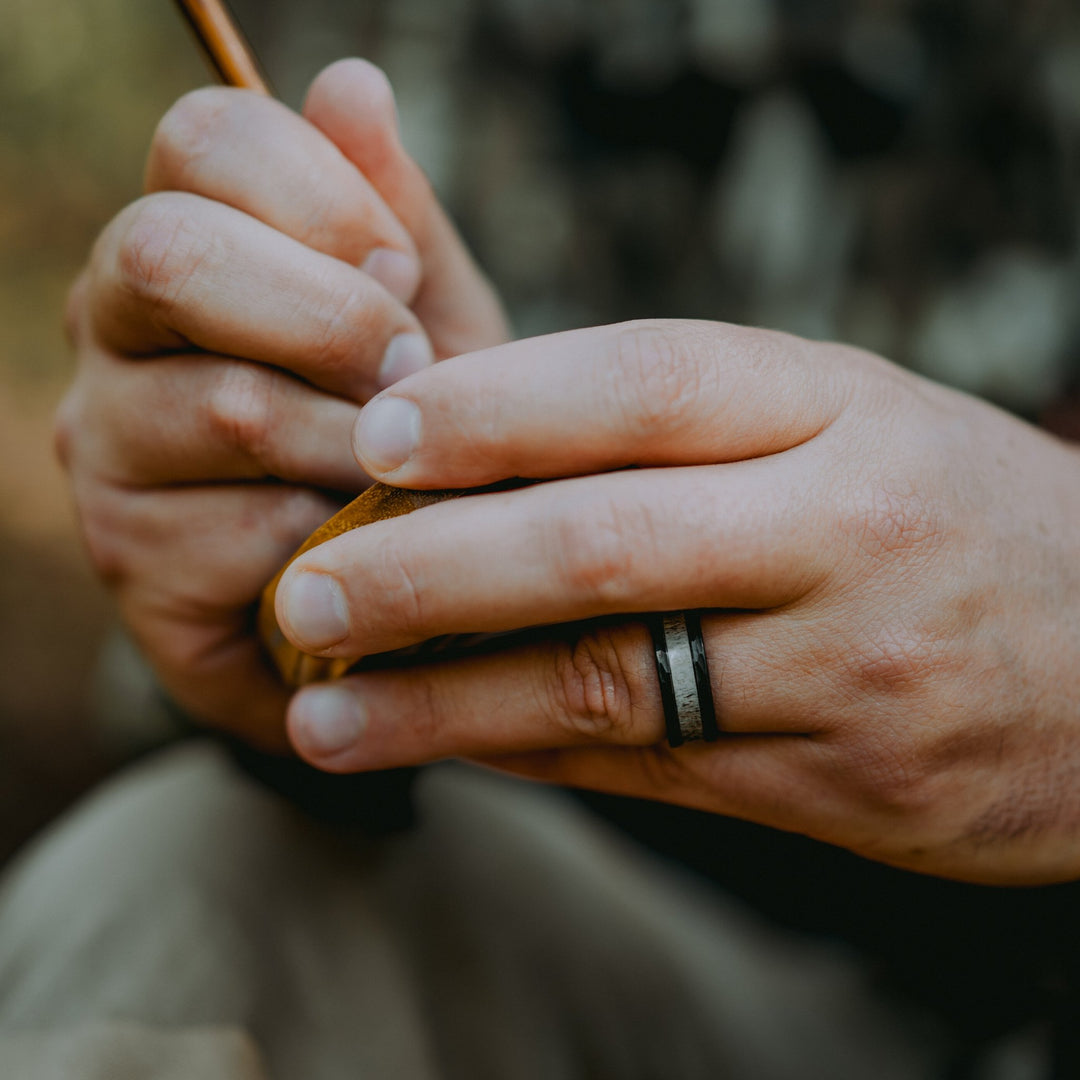 Men's Black Antler Ring - The Boon