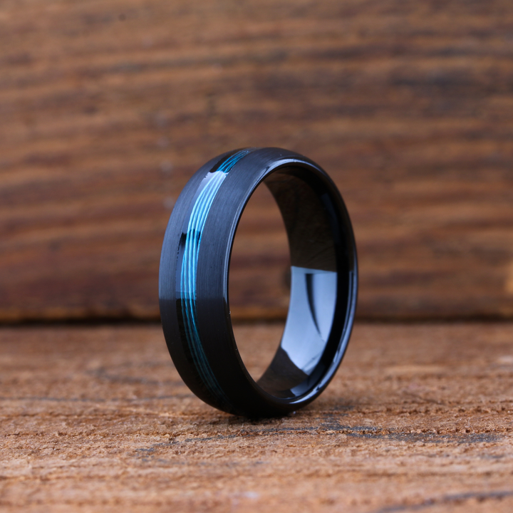 Men's Fishing Line Wedding Ring Engravable