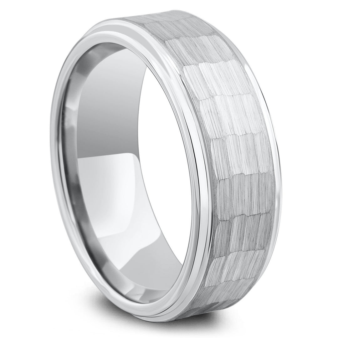 Rustic Hammered Wedding Ring Men's