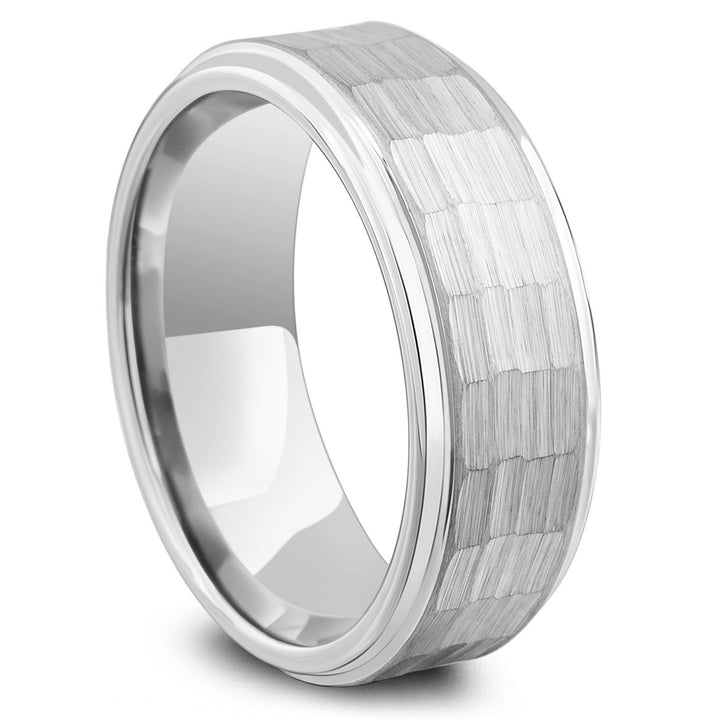 Rustic Hammered Wedding Ring Men's