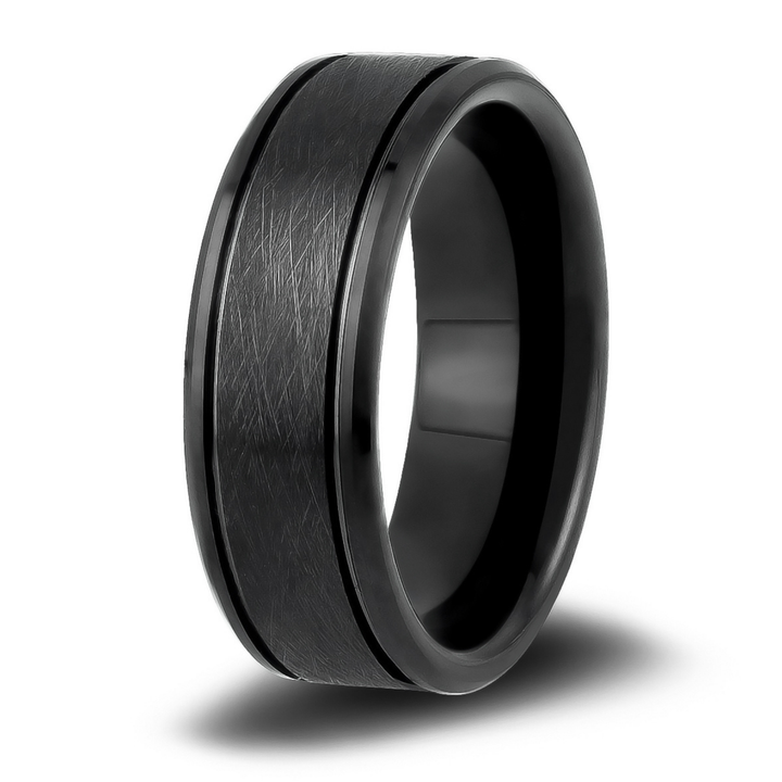 Men's Modern Black Wedding Band | Men's Wedding Band Black