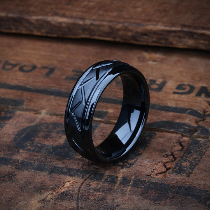 Men's Black Modern Wedding Band