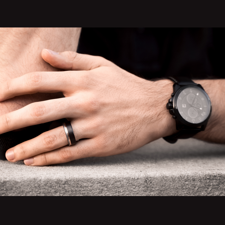 Men's Modern Wedding Band - Three Tone - Men's Wedding Bands