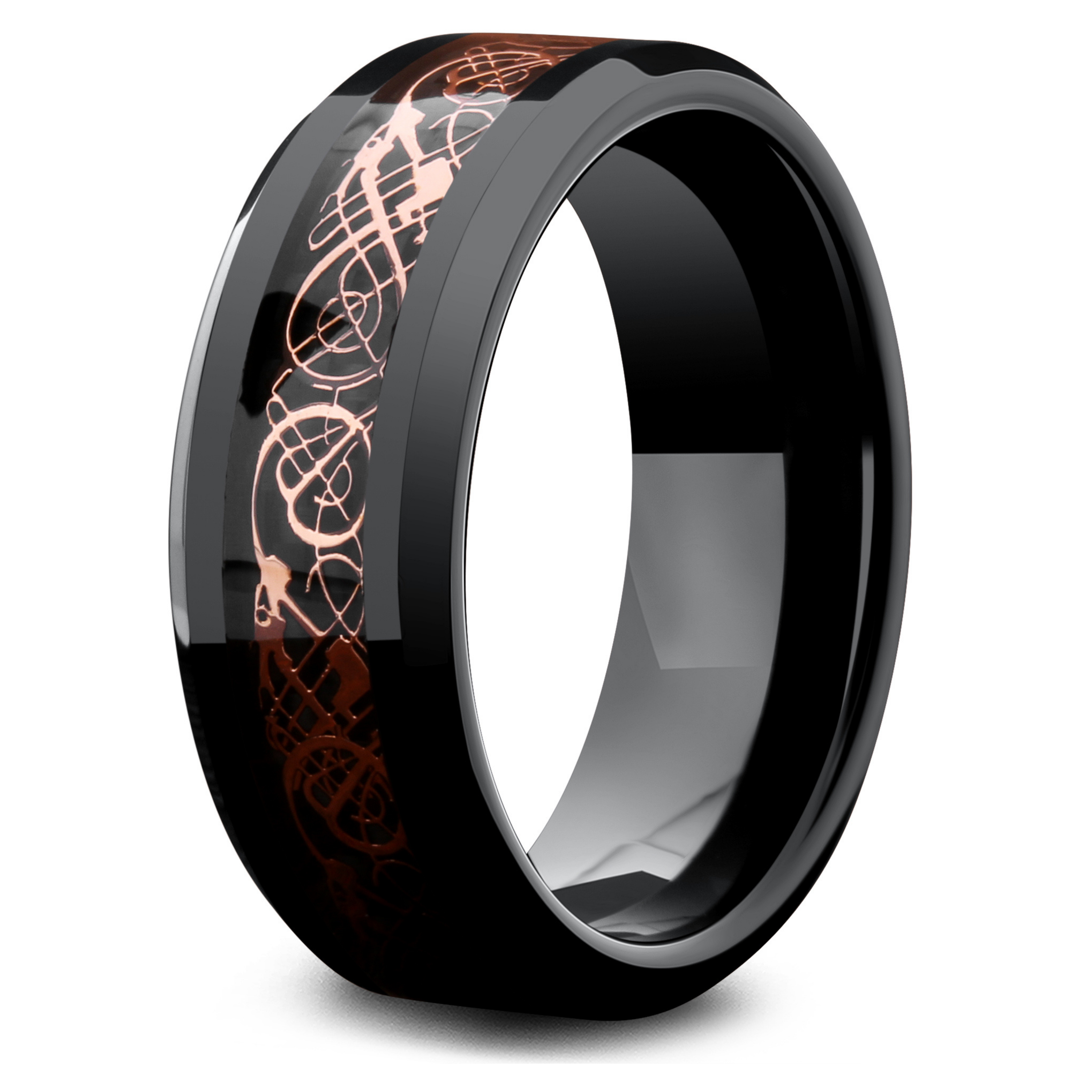 Black celtic wedding band discount