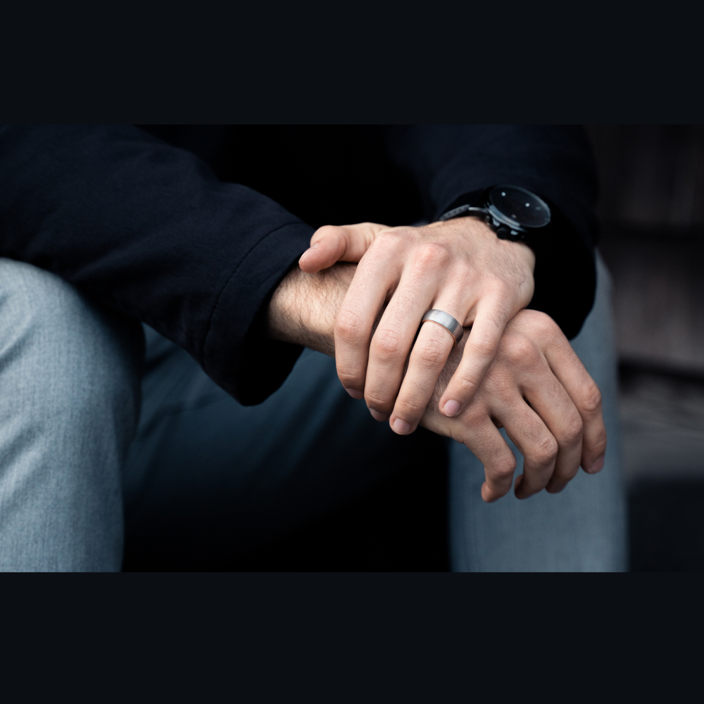 Men's Silver and Rose Gold Wedding Band 2
