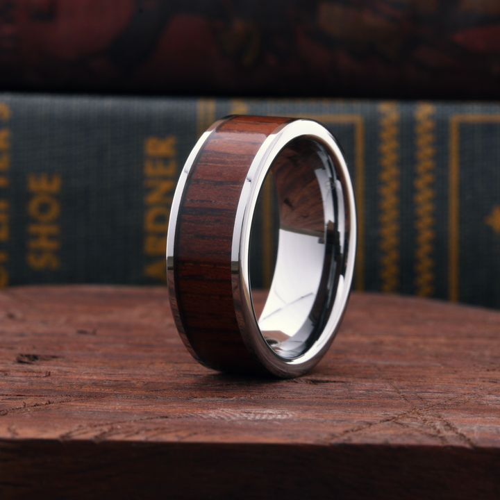 Men's Wooden Wedding Ring Flat Profile