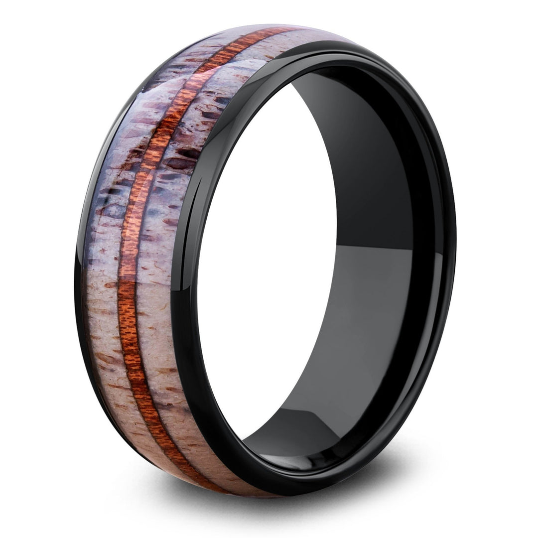 Men's Black Antler Ring