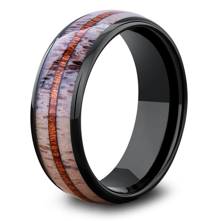 Men's Black Antler Ring