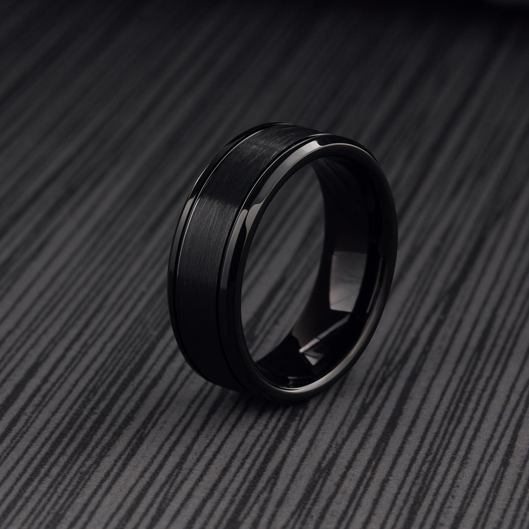 Men's Modern Black Wedding Ring