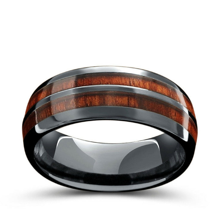 The Barrel Ceramic Koa Wood Wedding Ring