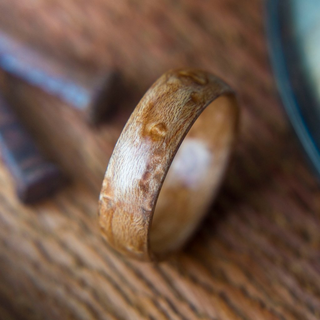 Birdeye Maple Bentwood Wedding Ring