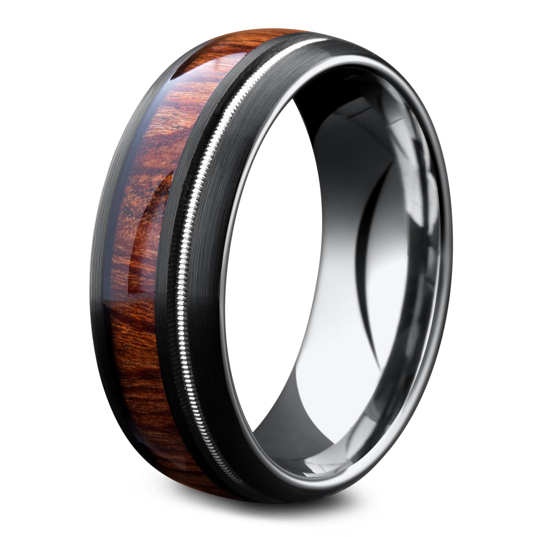 Metal Wood Guitar String Wedding Band