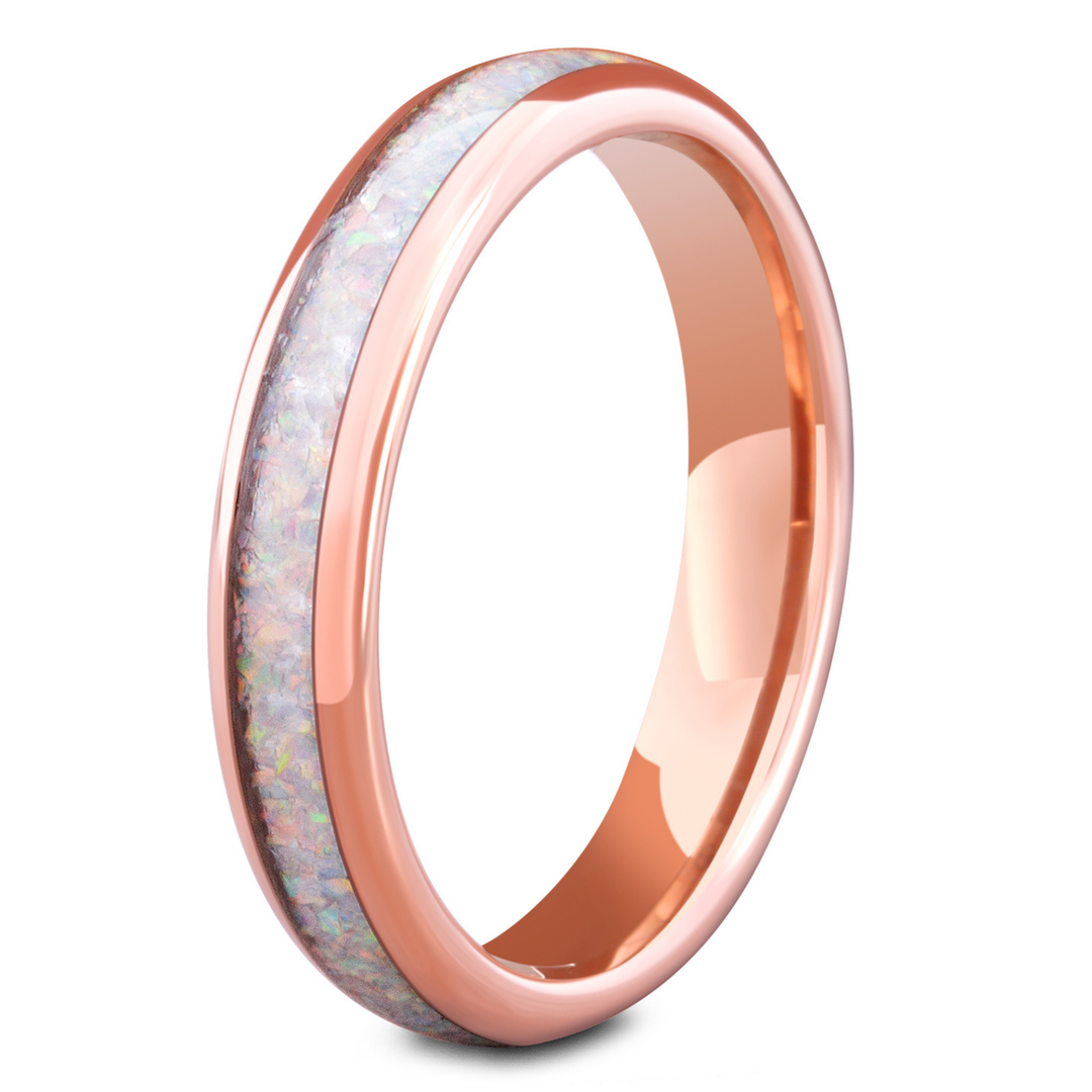 Women's Rose Gold Opal Wedding Band