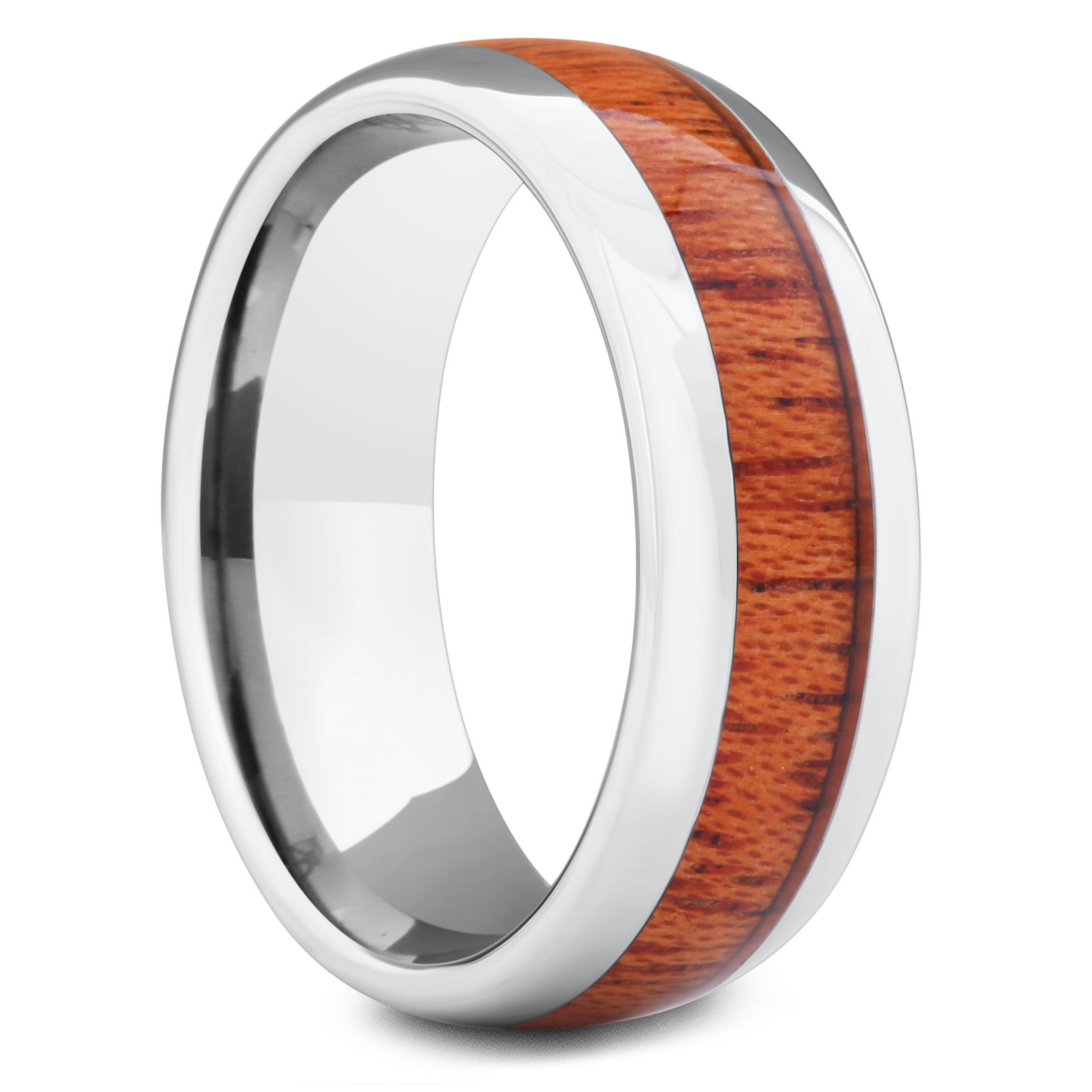 Silver and wood deals ring