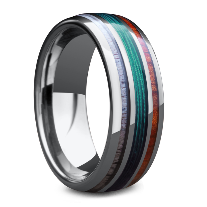 Men's Green Fishing Line Ring | The Outdoorsman Wedding Ring