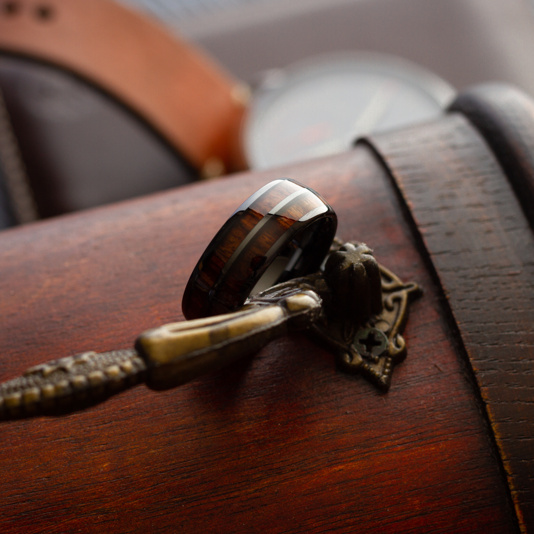 Men's Whiskey Wooden Barrel Ring