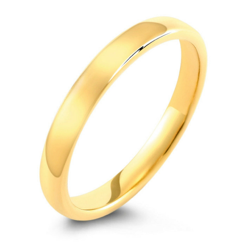 Classic Polished Yellow Gold Tungsten Wedding Band