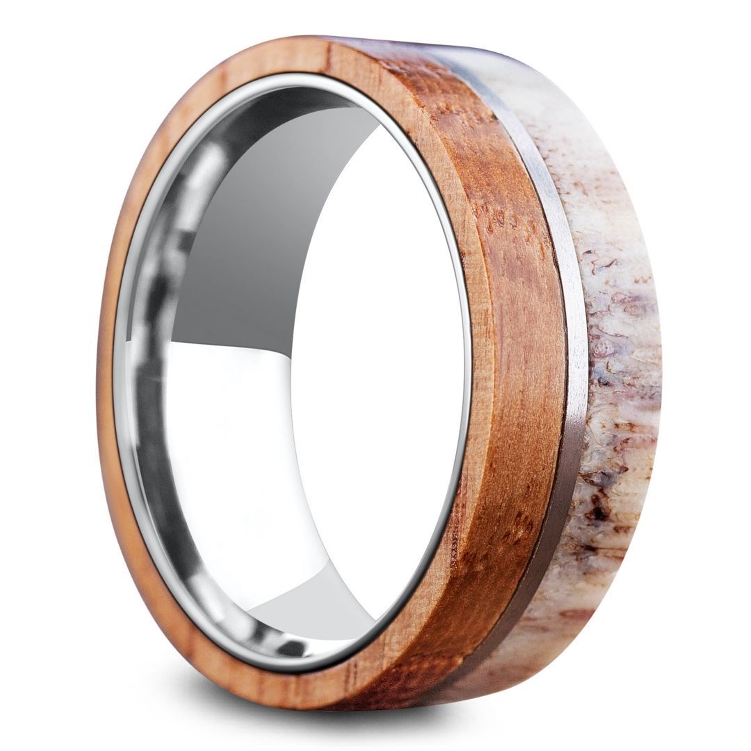 Men's Wooden Deer Antler Rings