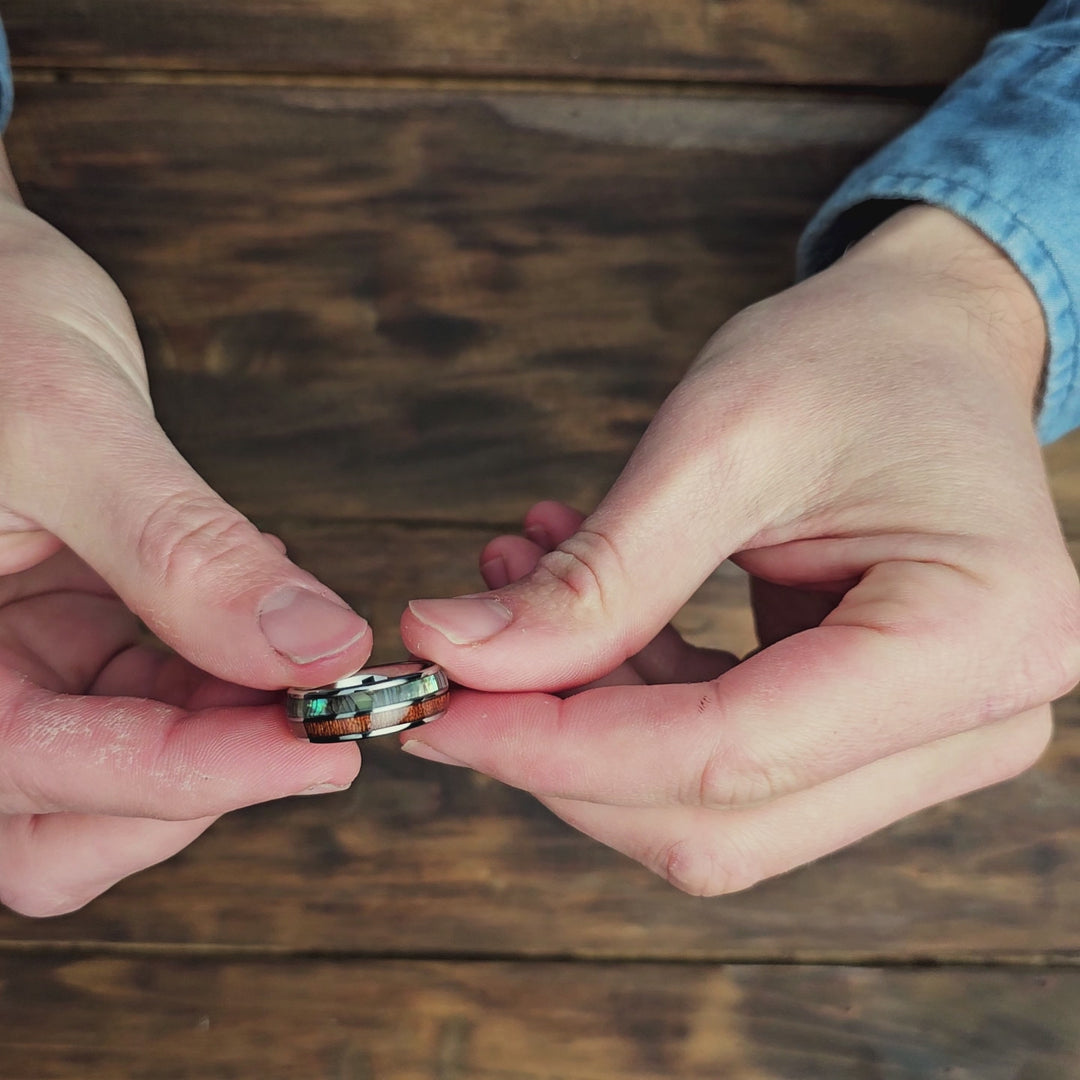 Ocean Wood - Half Abalone & Half Koa Wood (8mm)