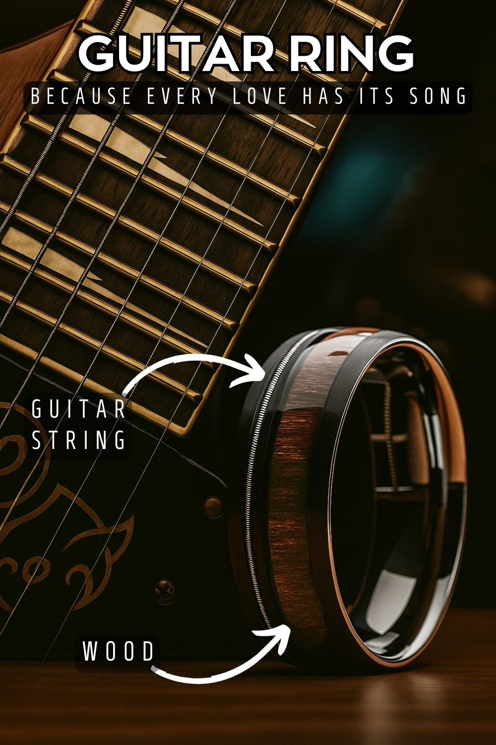 Men's Guitar Wedding Band