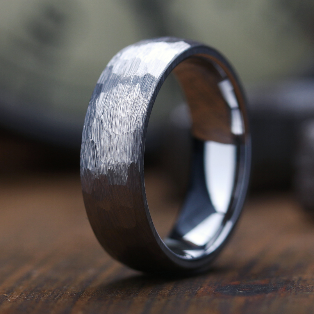 Men's Rustic Hammered Wedding Ring | Men's Rustic Wedding Ring