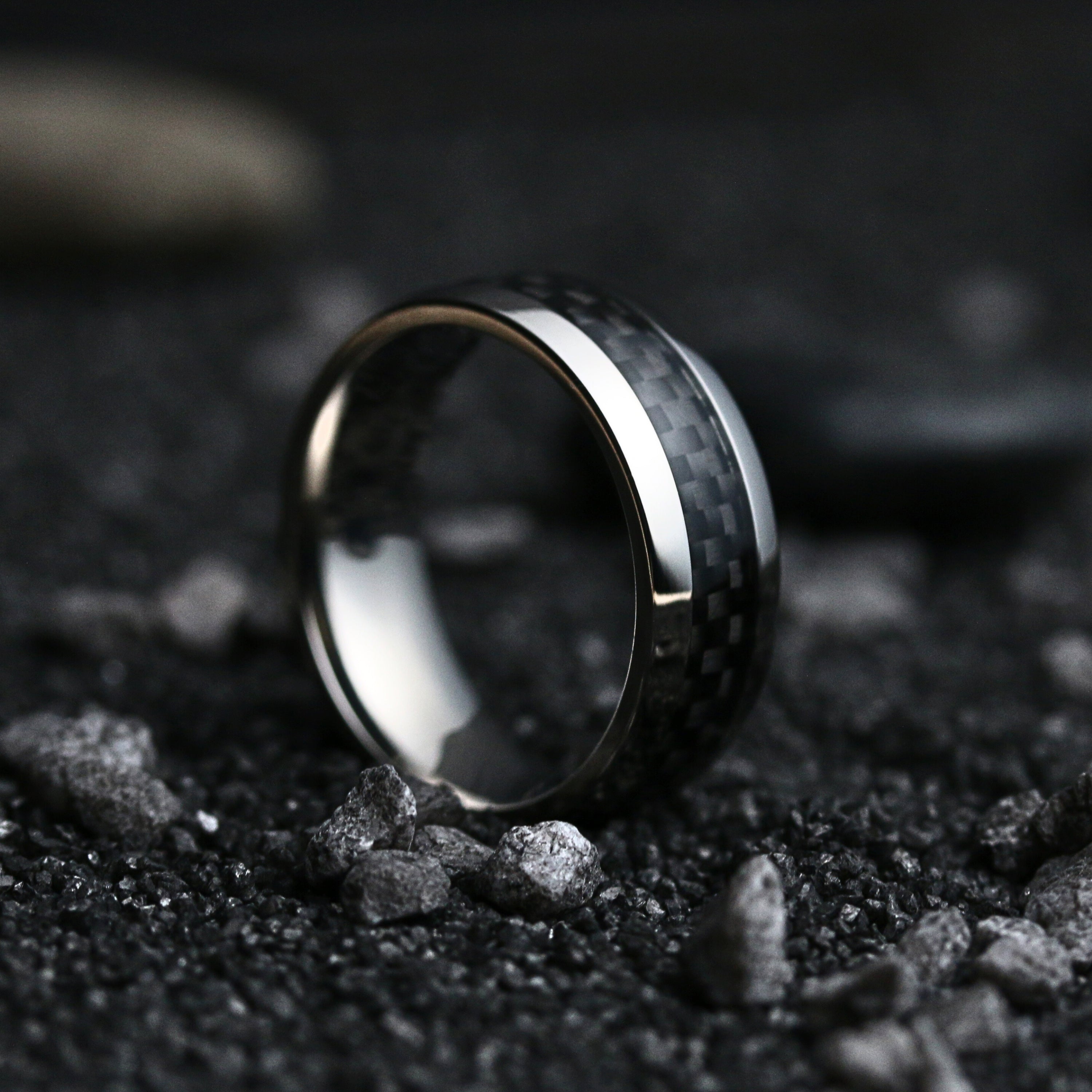 Elysium Black Diamond and Titanium Men's Ring or Wedding Band | Revolution  Jewelry