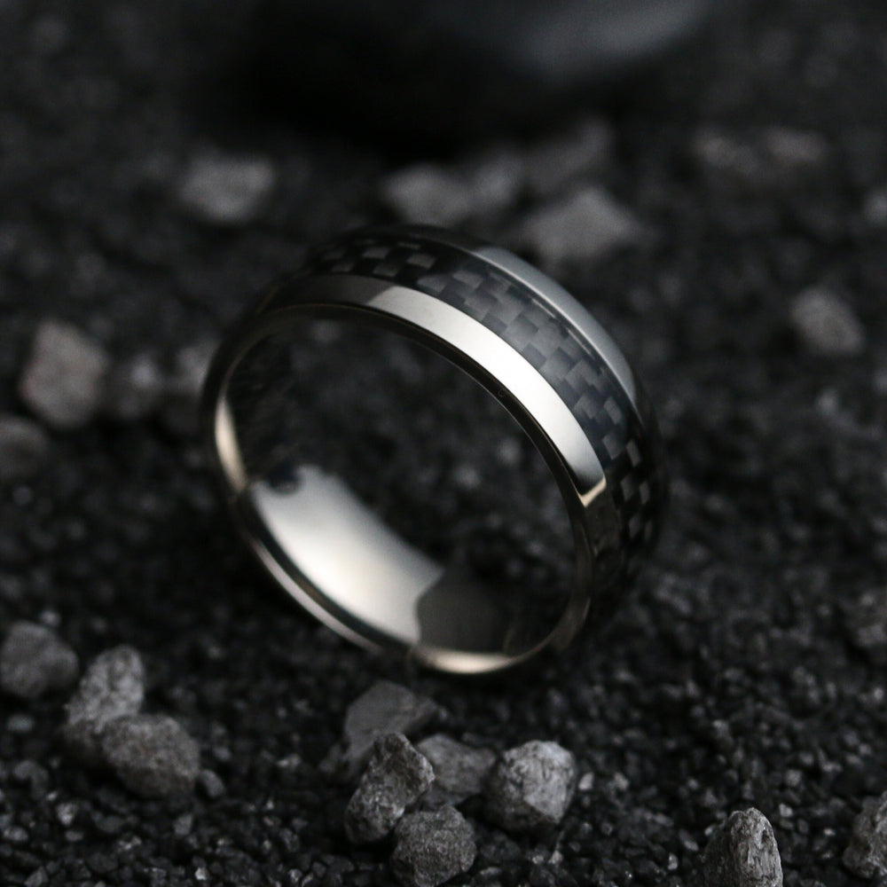 Men's Black Carbon Fiber / Titanium Wedding Band