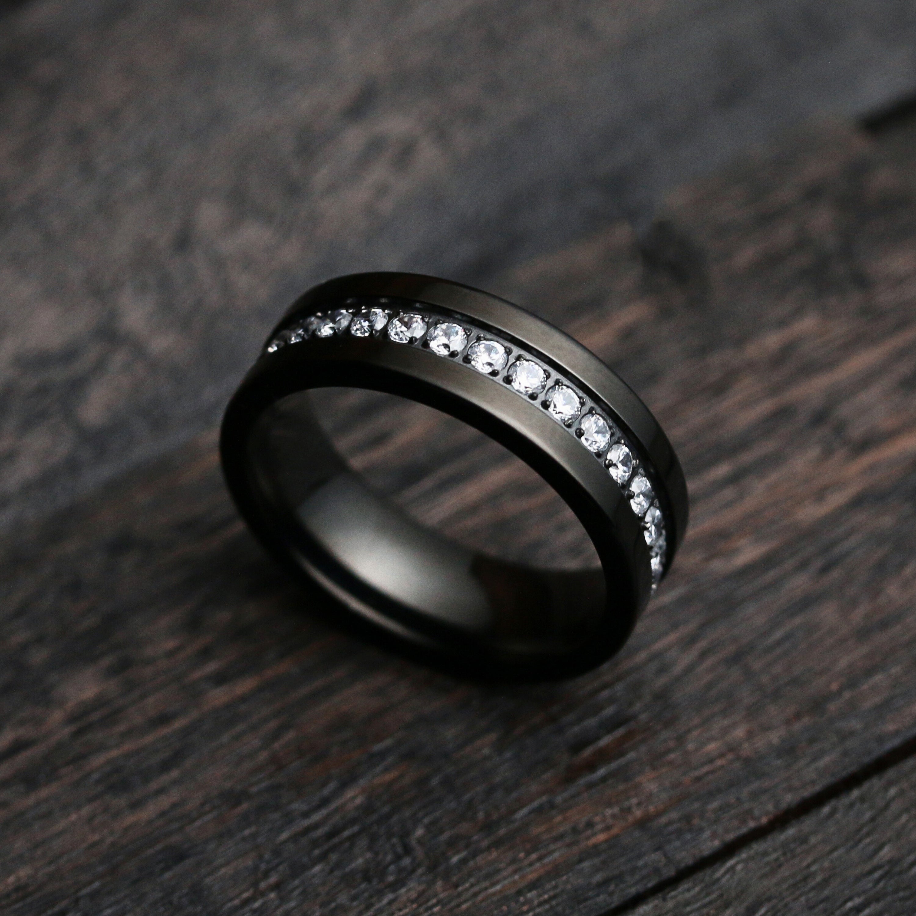 Mens cz on sale wedding bands