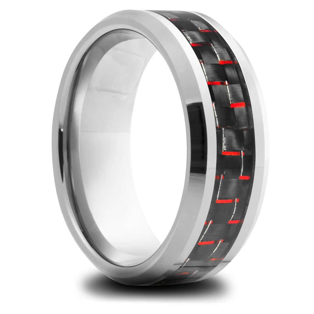 Men's Red Carbon Fiber Wedding Band