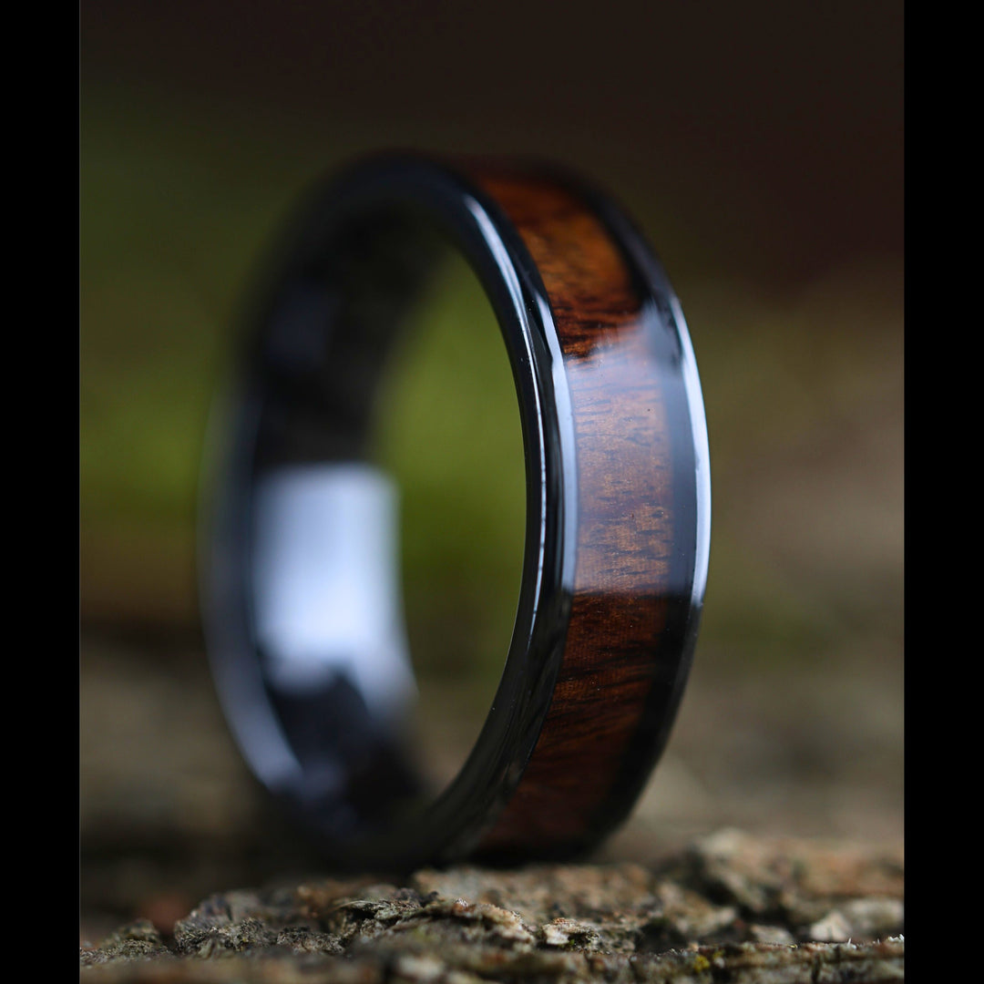 Men's Muskoka Ring - Men's Black Wooden Wedding Band (3000 x 3000 px)