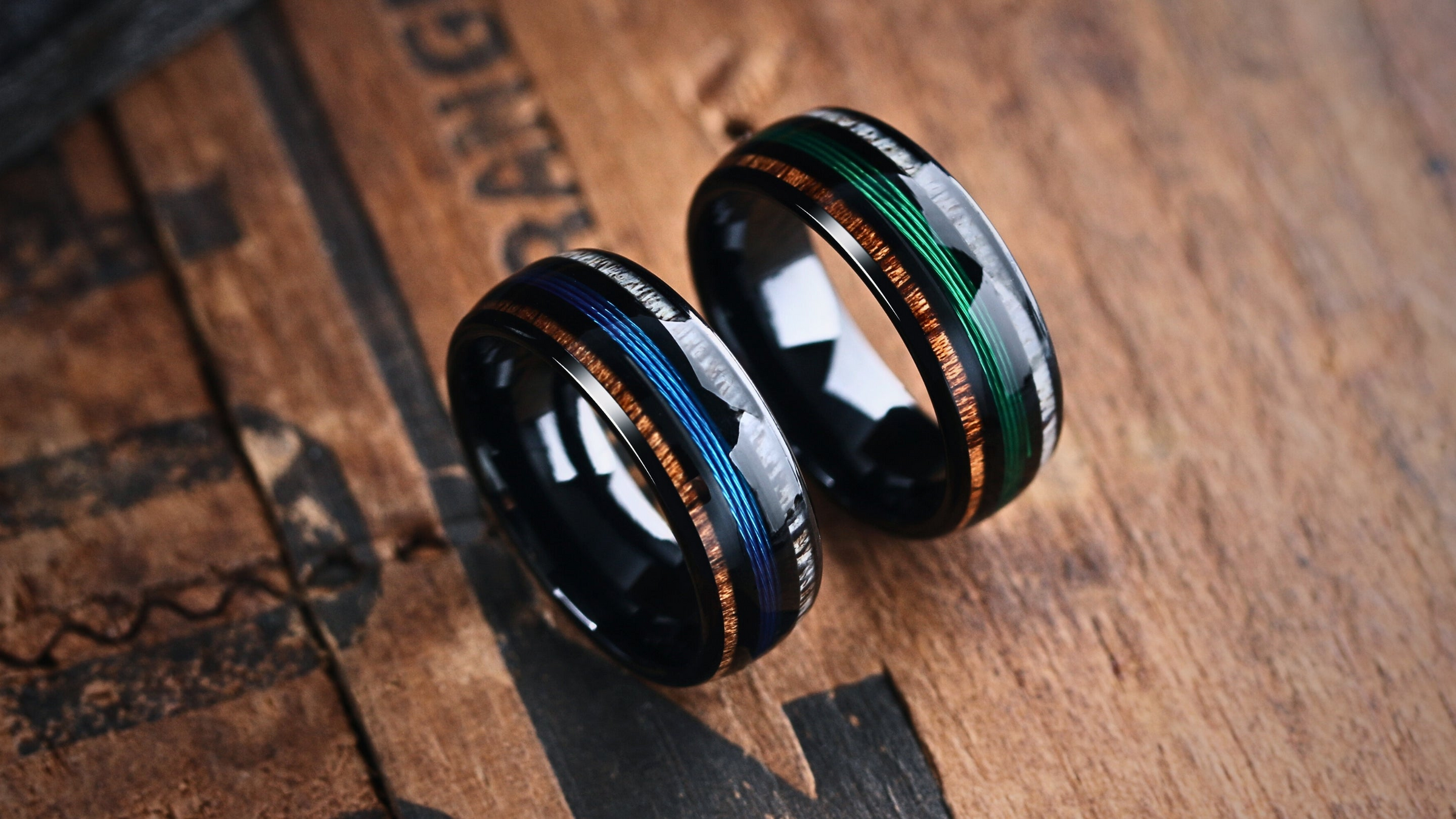 Men's Unique Wedding Bands - Men's Fishing Line Rings