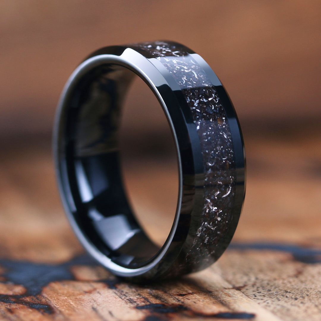 Metalheart Master - Men's Plated Plated Tungsten Wedding Band With Metal Like Inlay 3